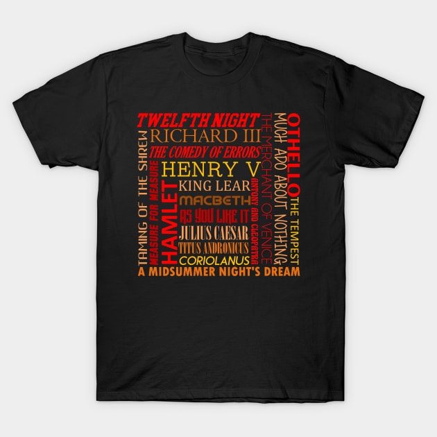 Works by William Shakespeare T-Shirt by inotyler